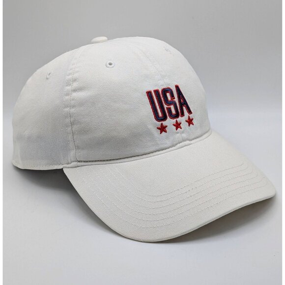 Under Armour USA Hat Cap Strap Back Red White Blue Embroidered Stars America - Picture 1 of 5